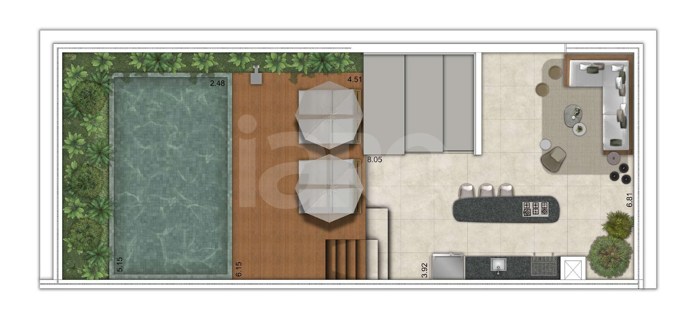 Planta — Cobertura Duplex 250,6 m²
