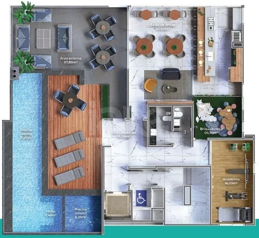 Planta — Pavimento lazer