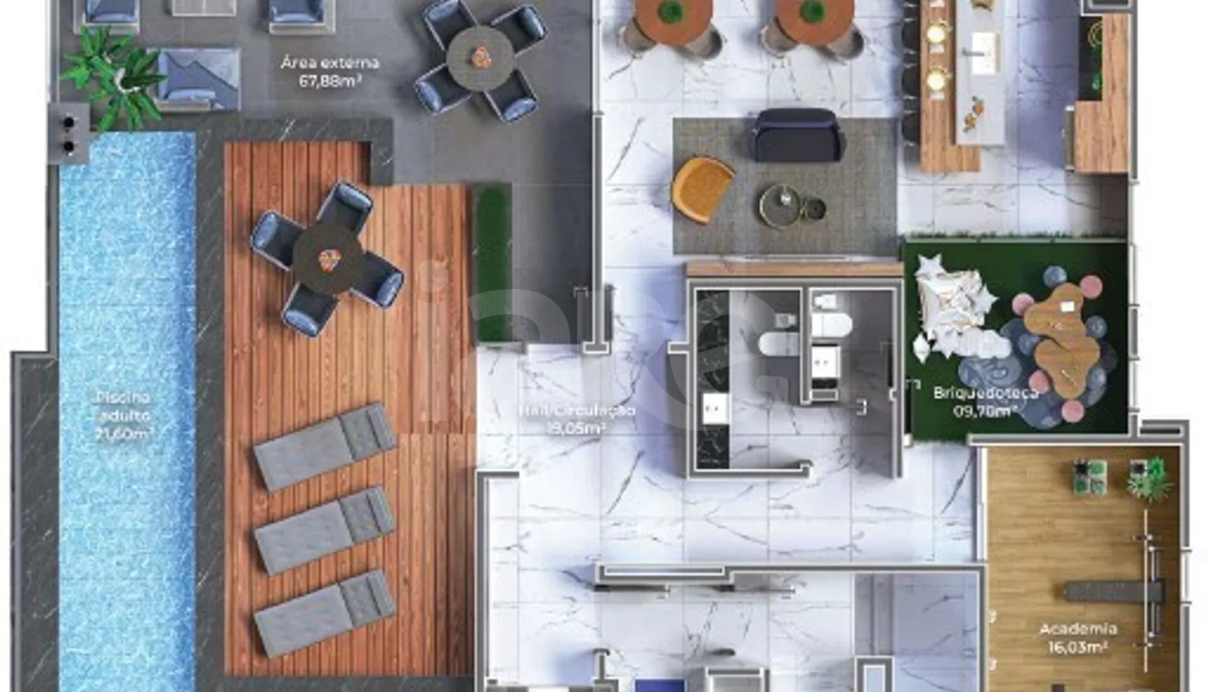 Planta — Pavimento lazer