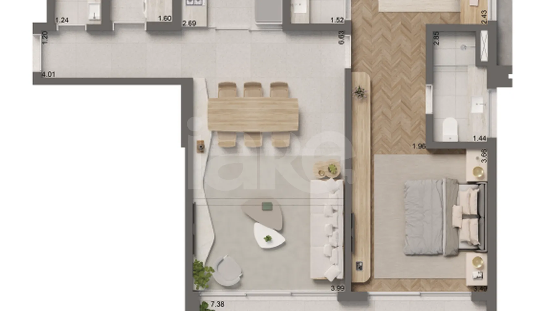 Planta — Apartamento 103,42 m²