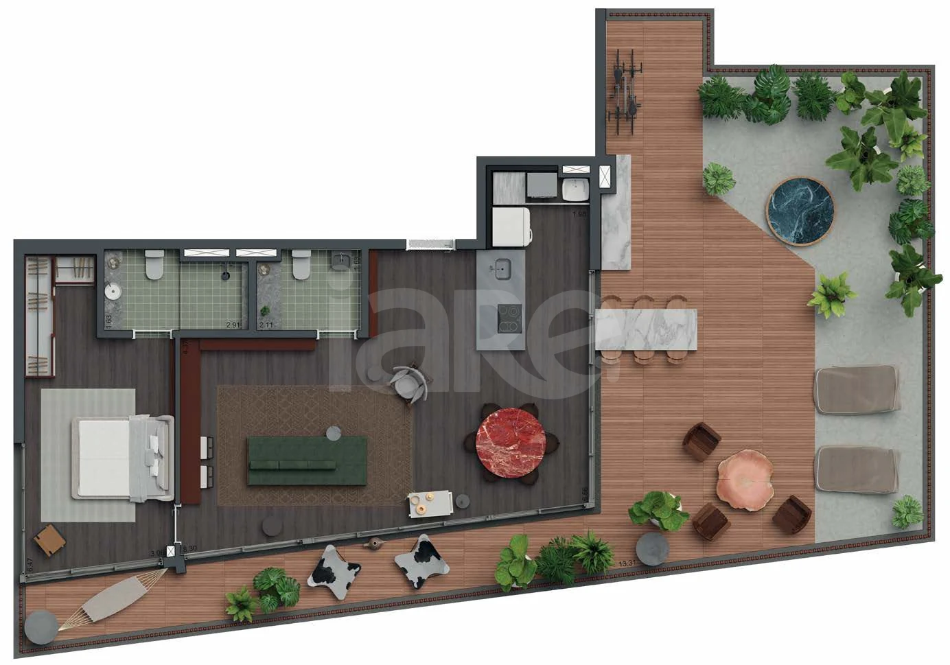 Planta — Garden 180,61 m²