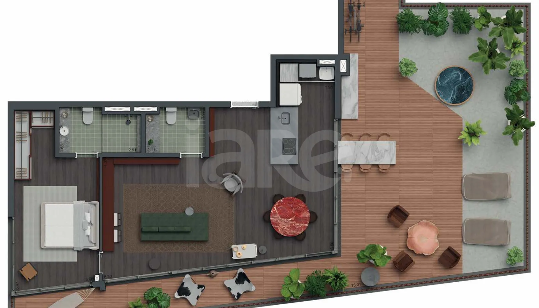Planta — Garden 180,61 m²