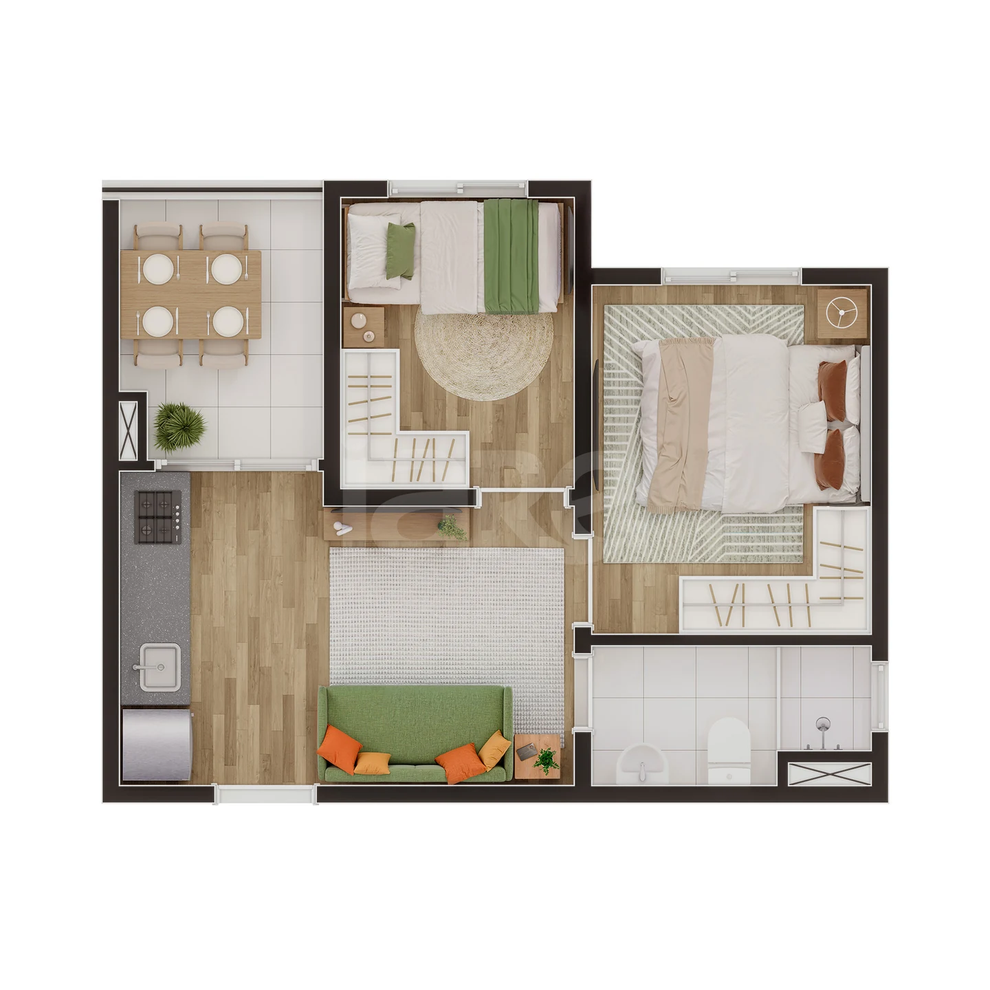 Planta — Apartamento 33,66 m²