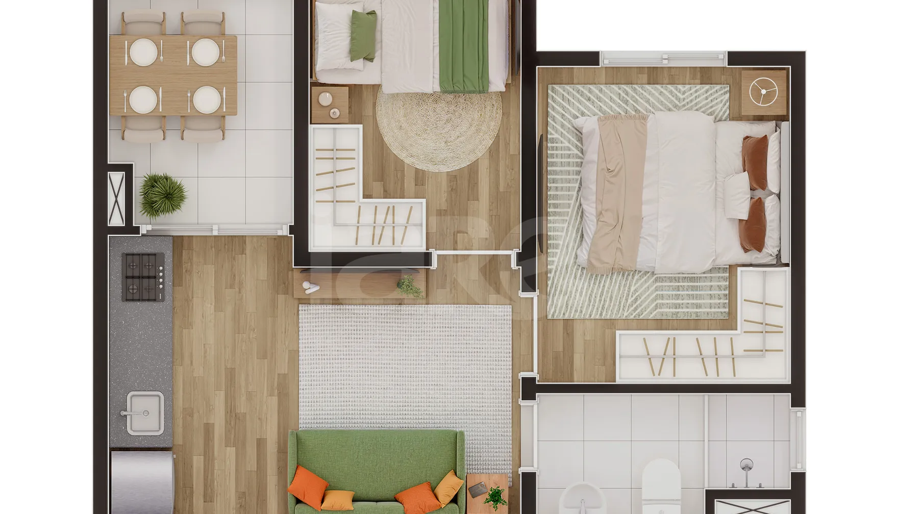 Planta — Apartamento 33,66 m²