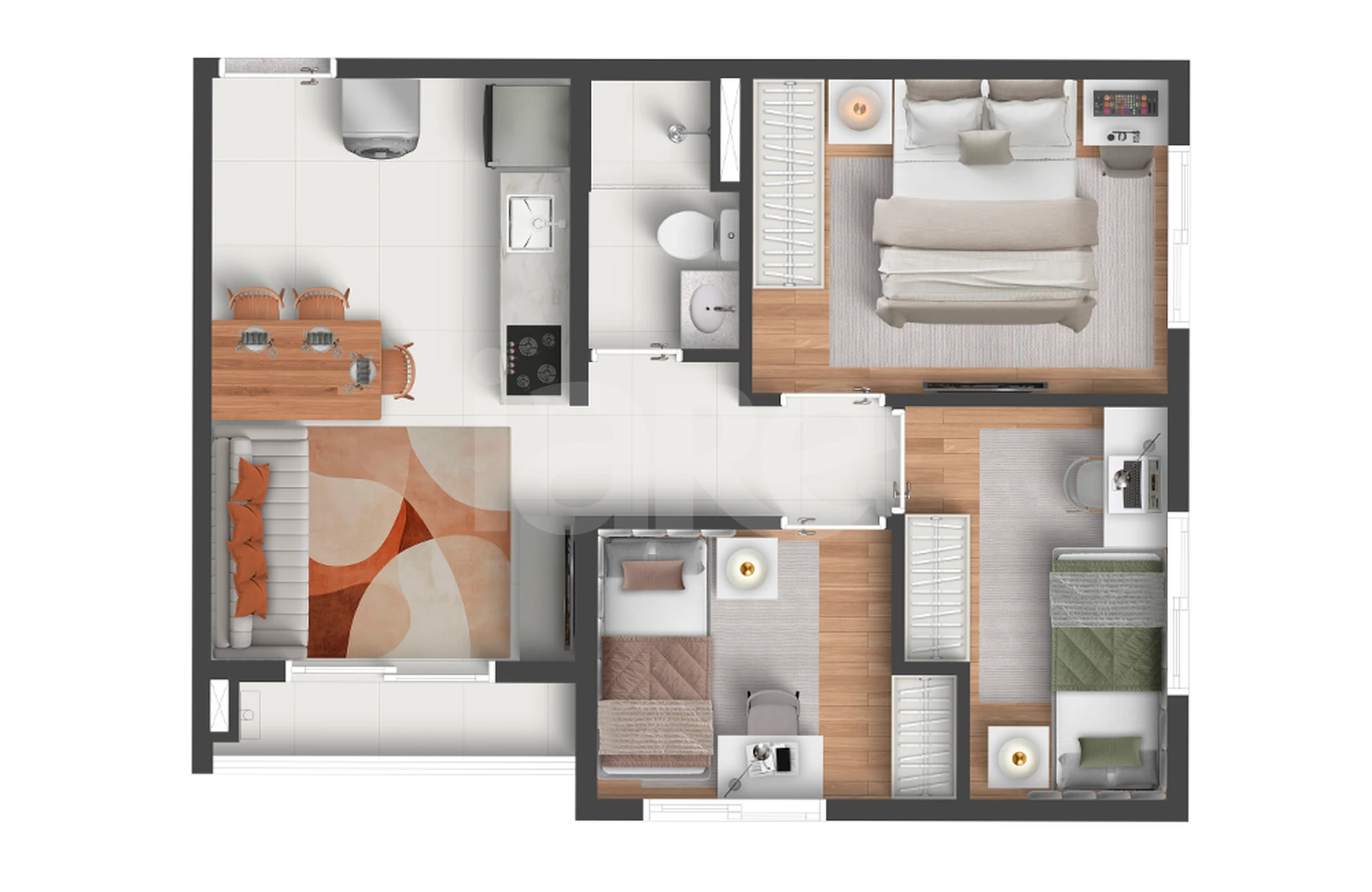 Planta — Apartamento 40,75 m²