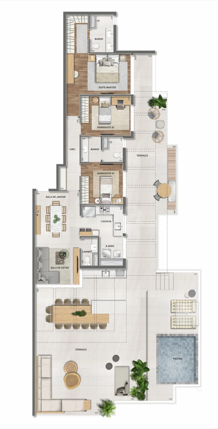 Planta — Cobertura Horizontal 292,69 m²