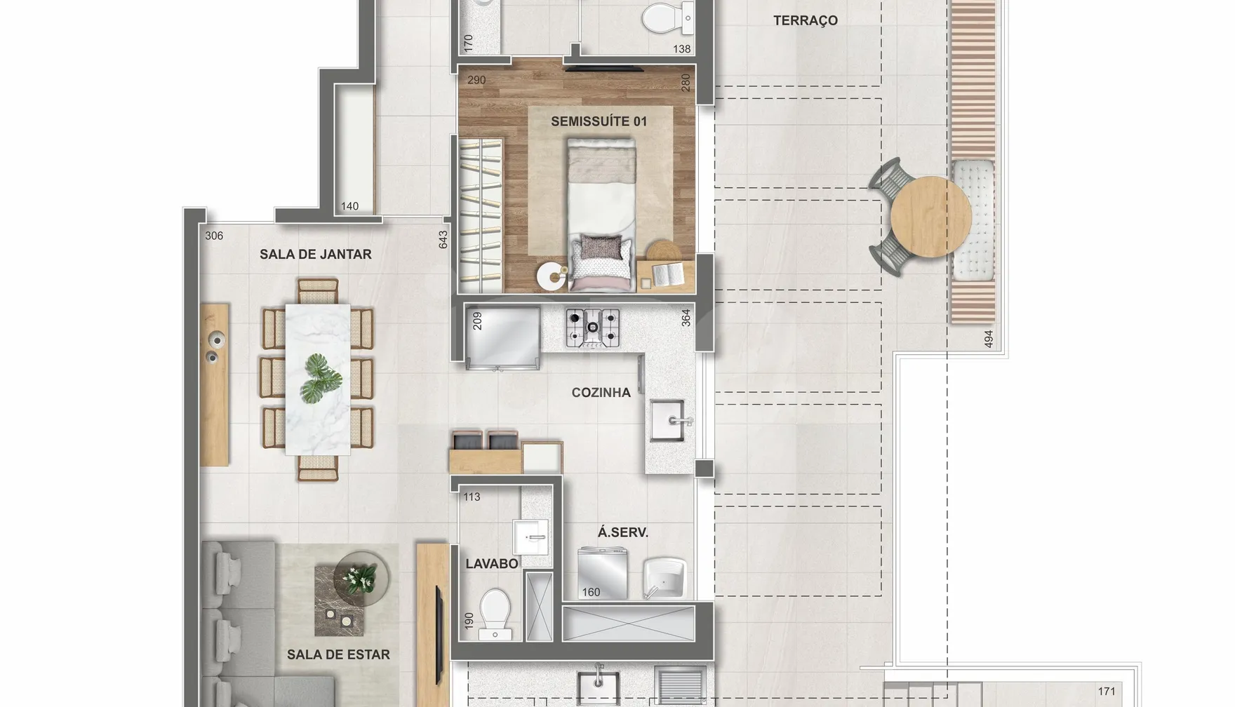 Planta — Cobertura Horizontal 292,69 m²