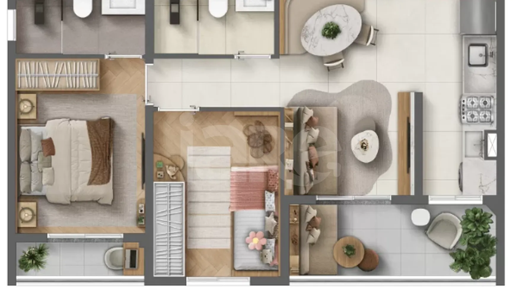 Planta — Apartamento 51,64 m²