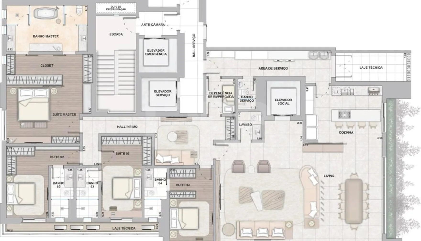 Planta — Apartamento 328 m²