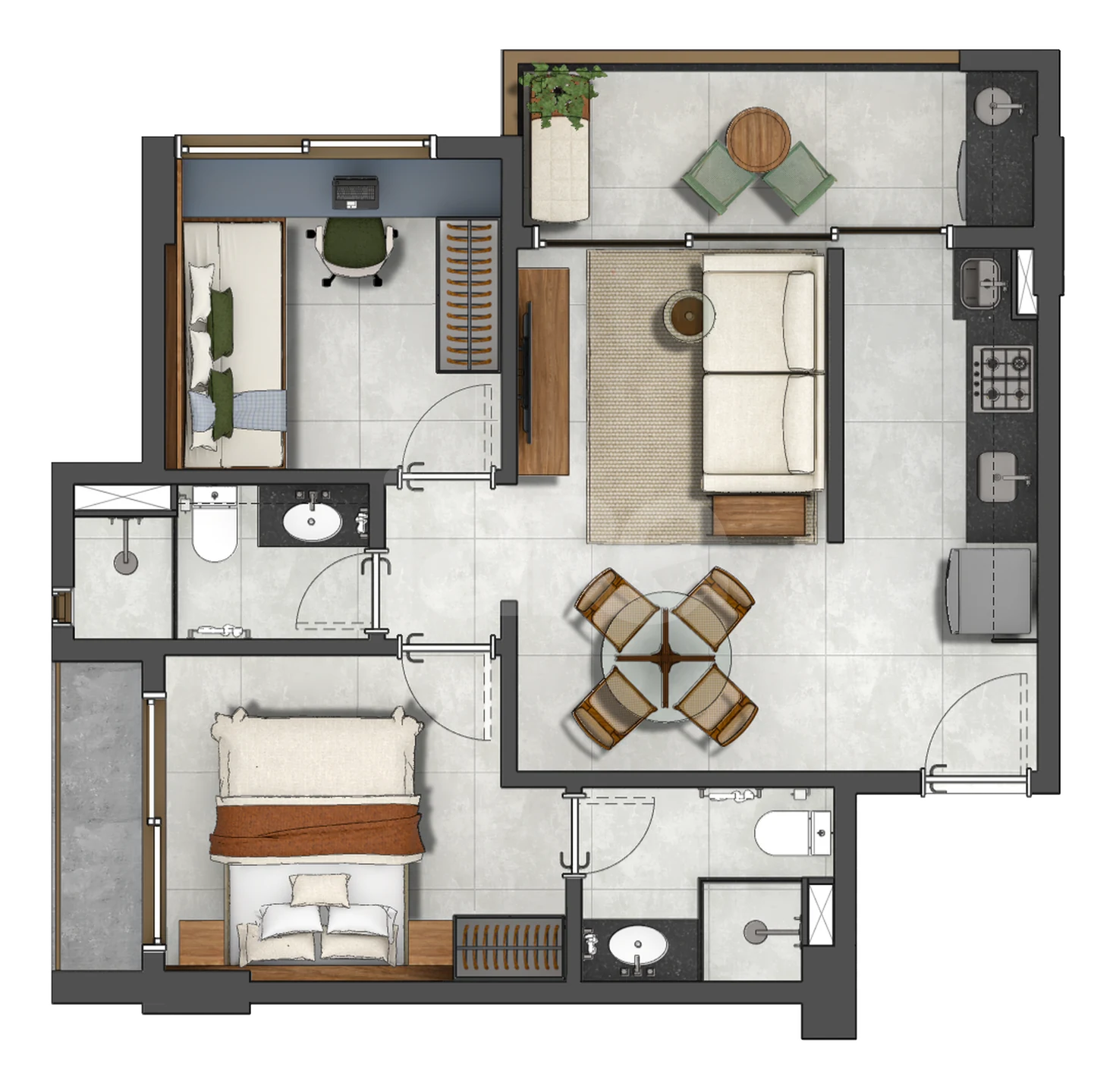 Planta — Apartamento 47,54 m²