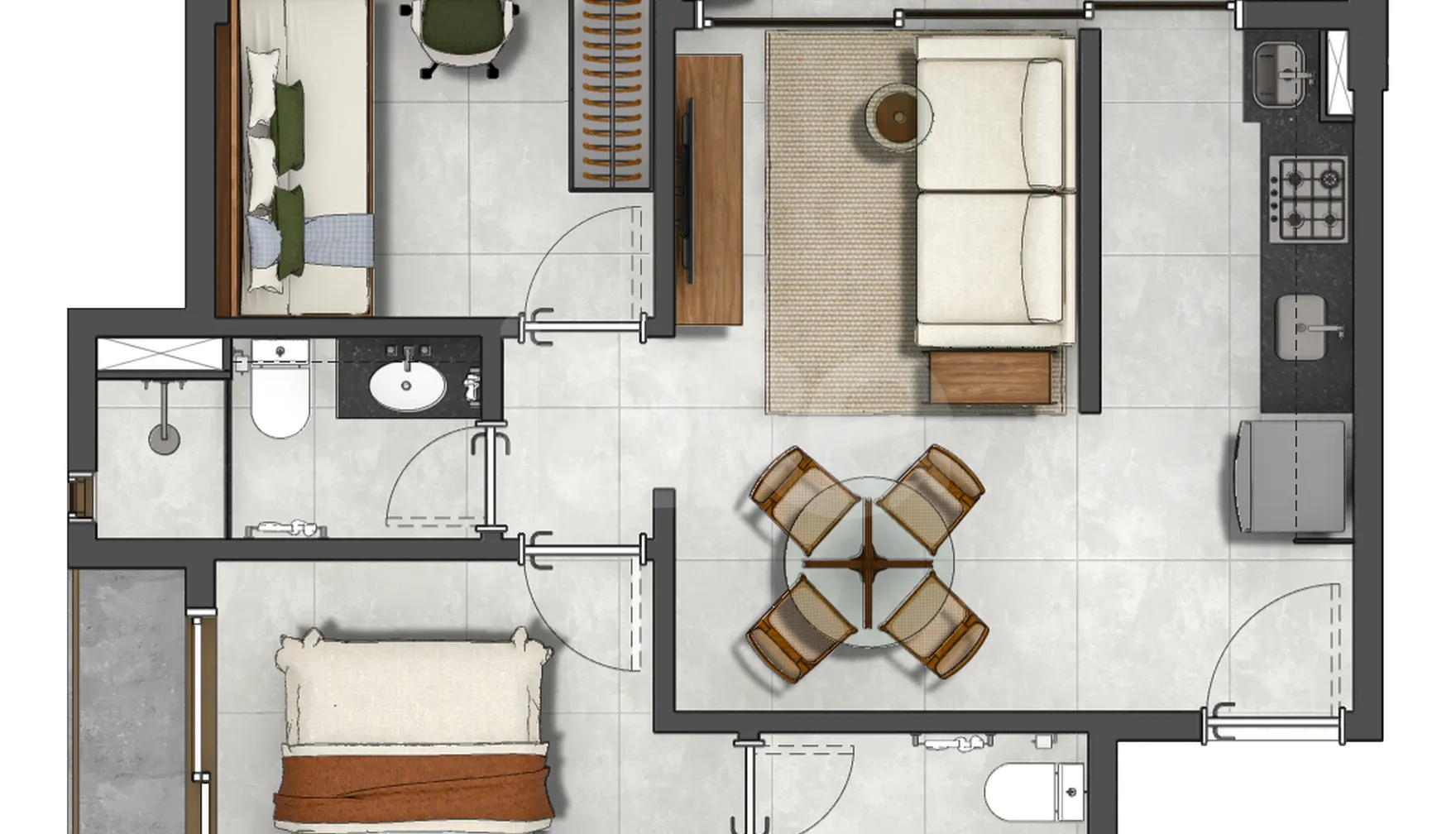 Planta — Apartamento 47,54 m²