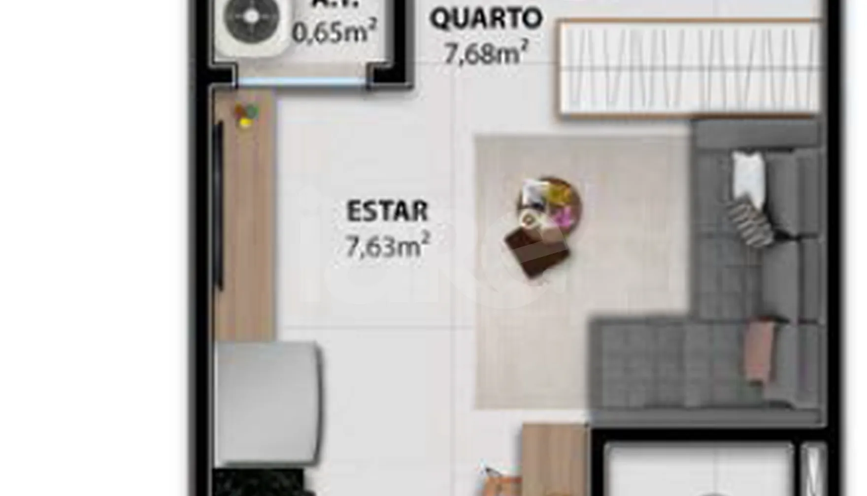 Planta — Studio 32,17 m²