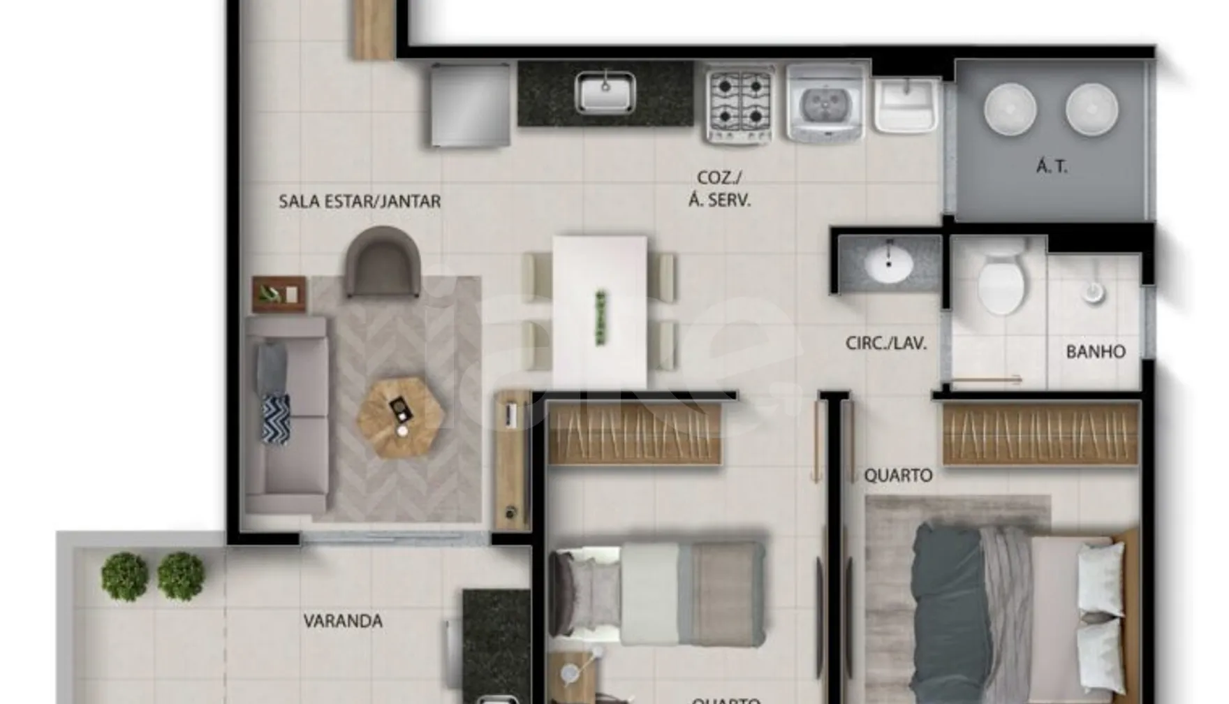 Planta — Garden 68,16 m²