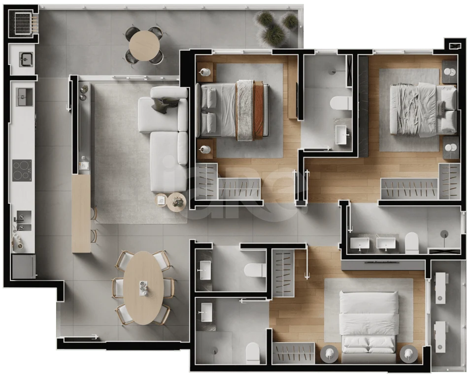 Planta — Apartamento 112,86 m²