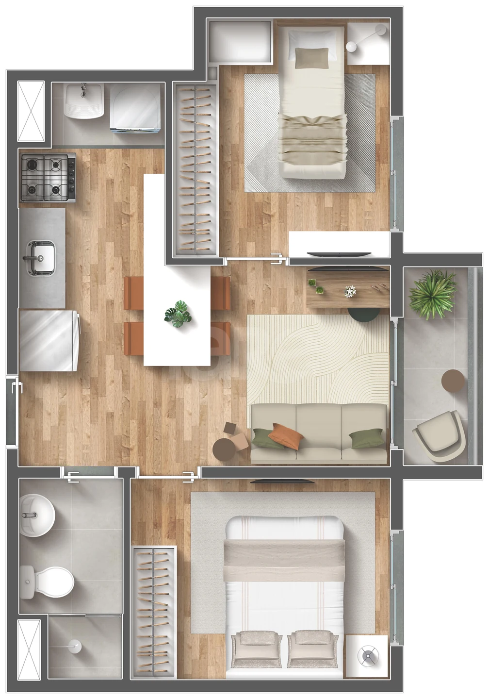 Planta — Apartamento 39,03 m²