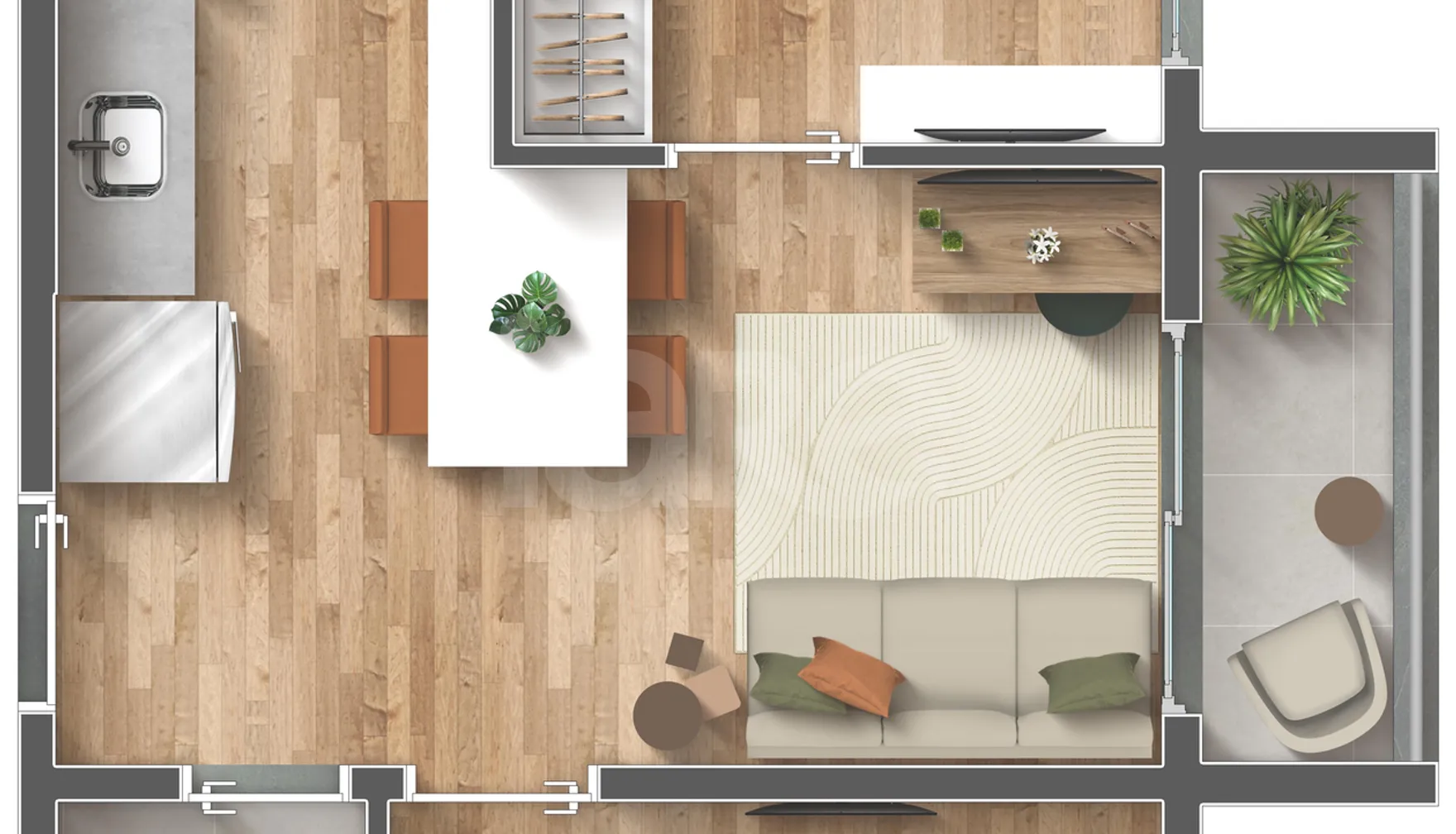 Planta — Apartamento 39,03 m²