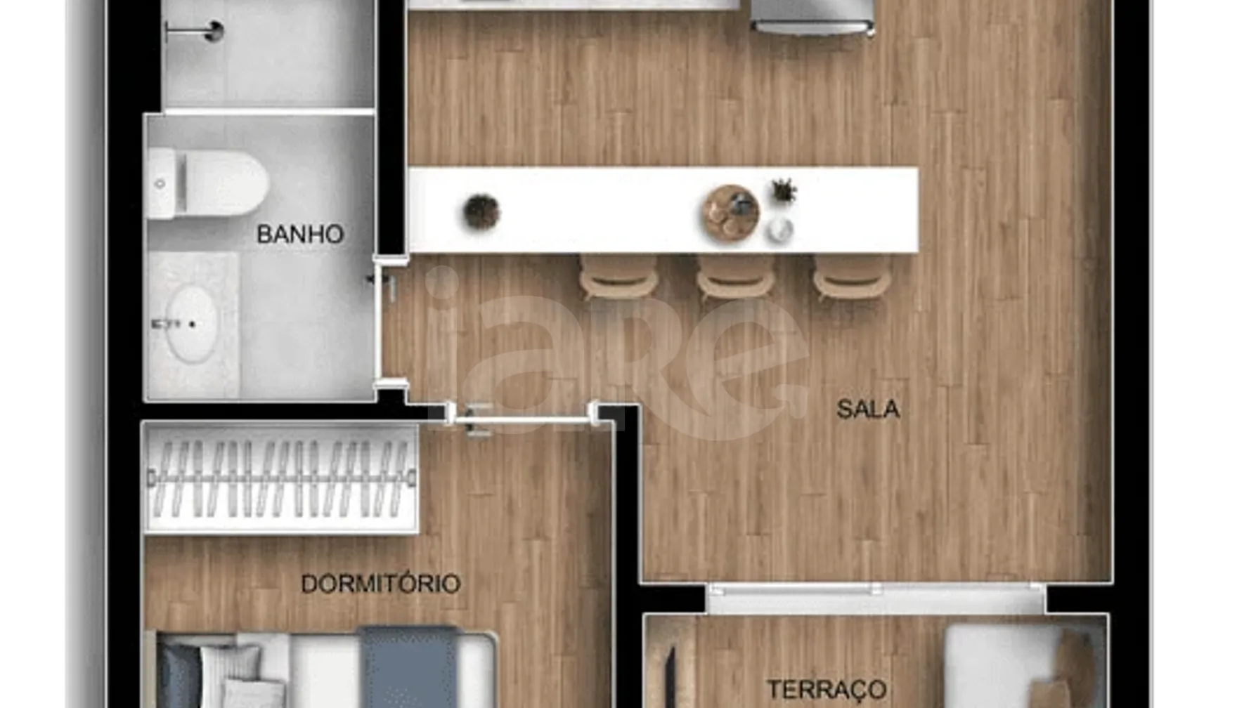 Planta — Apartamento 35,59 m²