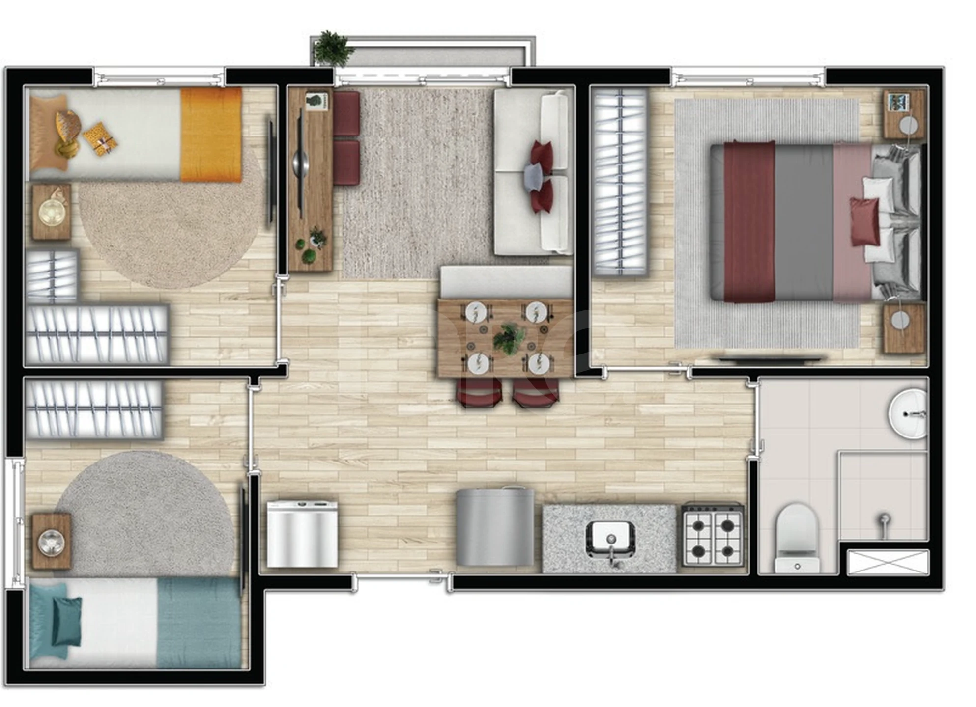 Planta — Apartamento 40,61 m²