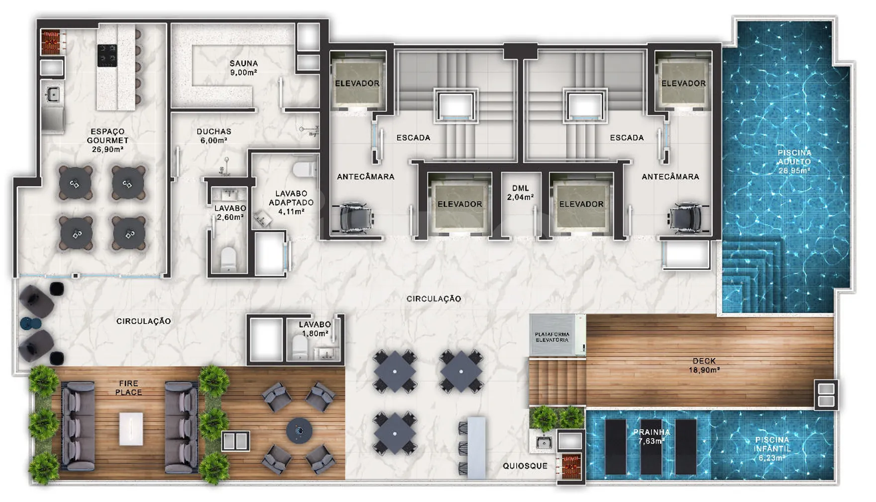 Planta — Pavimento rooftop