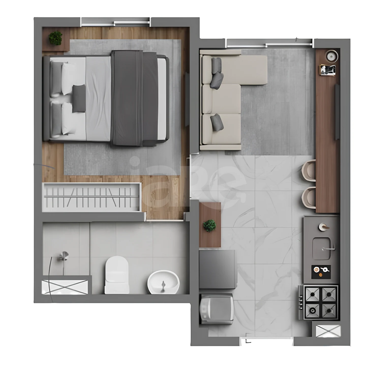 Planta — Apartamento 24 m²