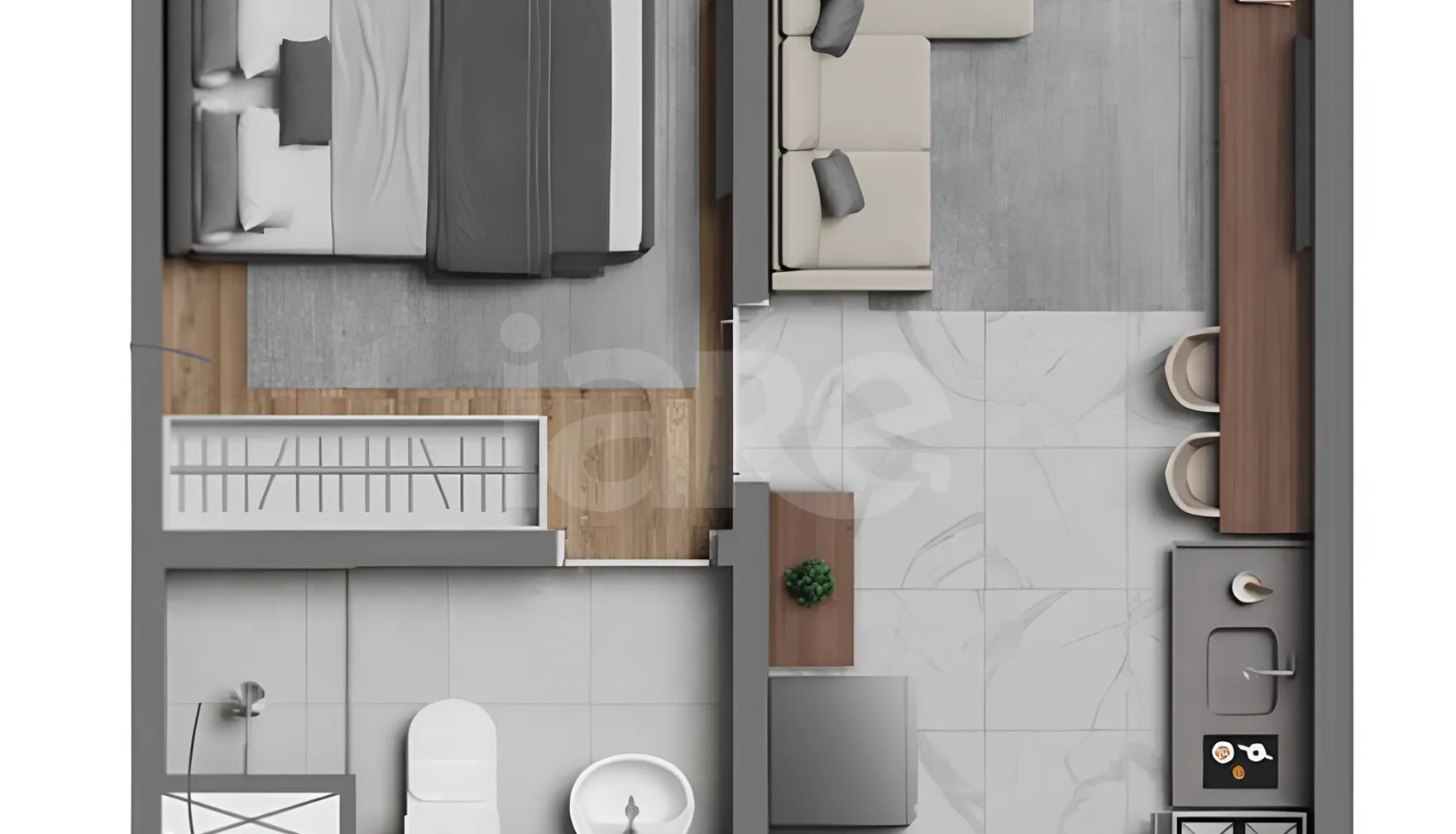 Planta — Apartamento 24 m²