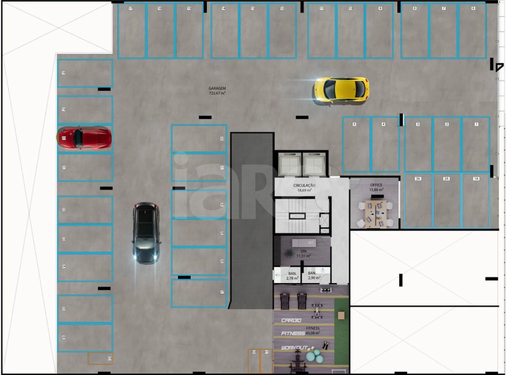 Planta — Pavimento garagem