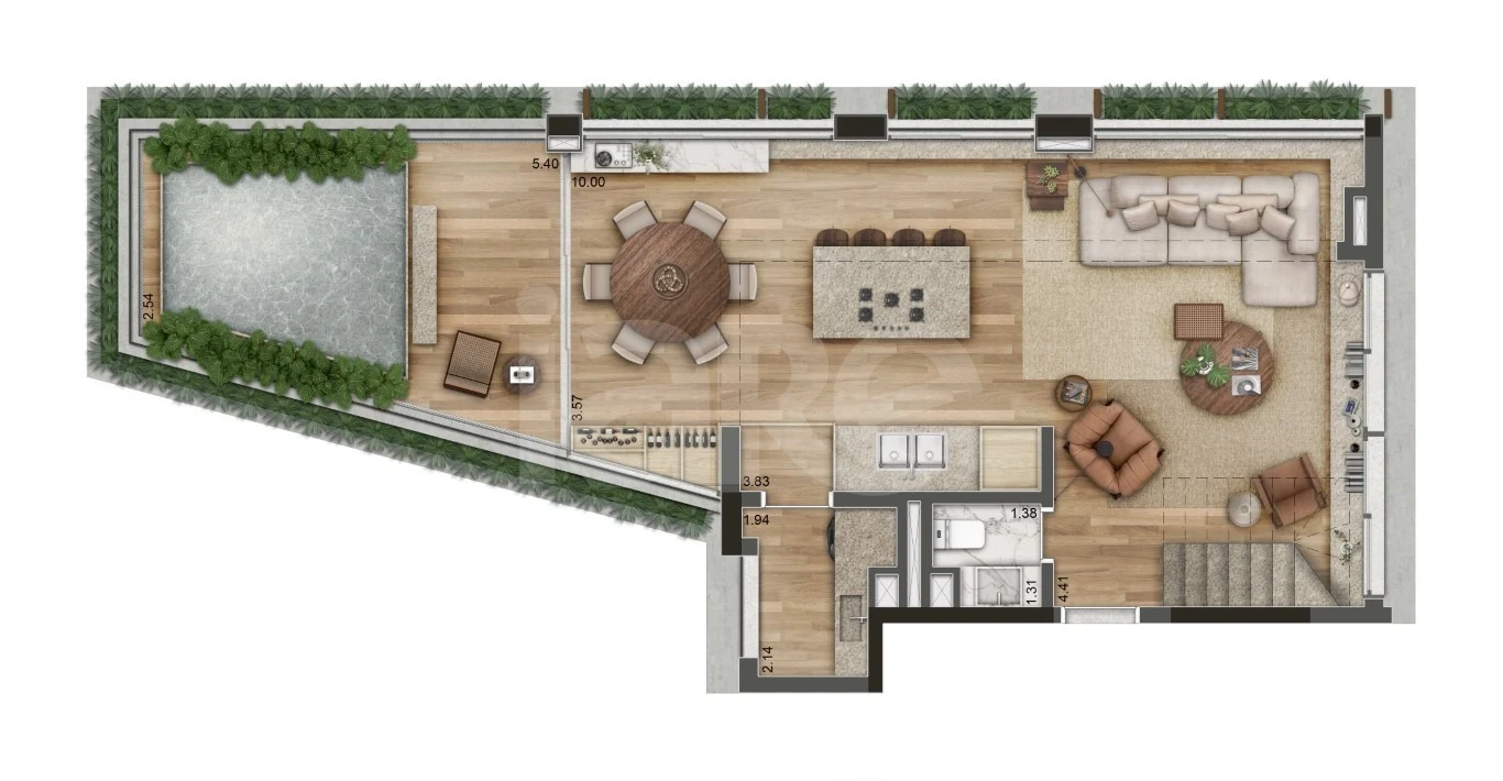 Planta — Cobertura Duplex 157,81 m²