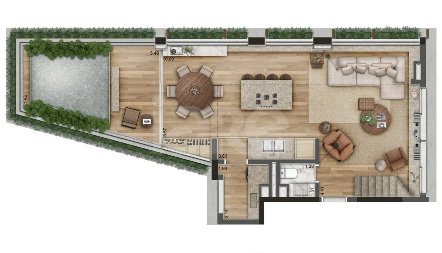 Planta — Cobertura Duplex 157,81 m²