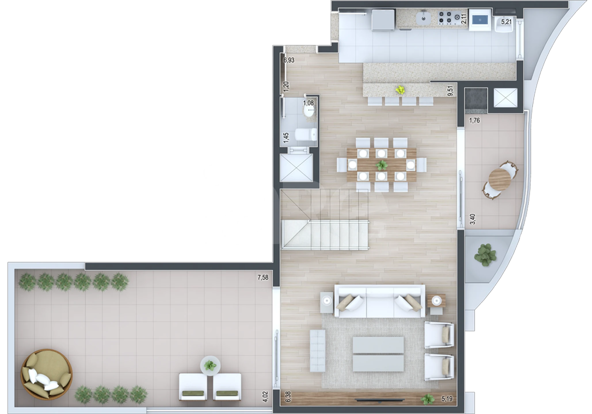 Planta — Cobertura Duplex 183,94 m²