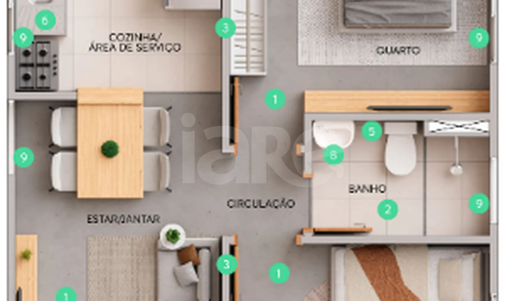 Planta — Apartamento 40,46 m²