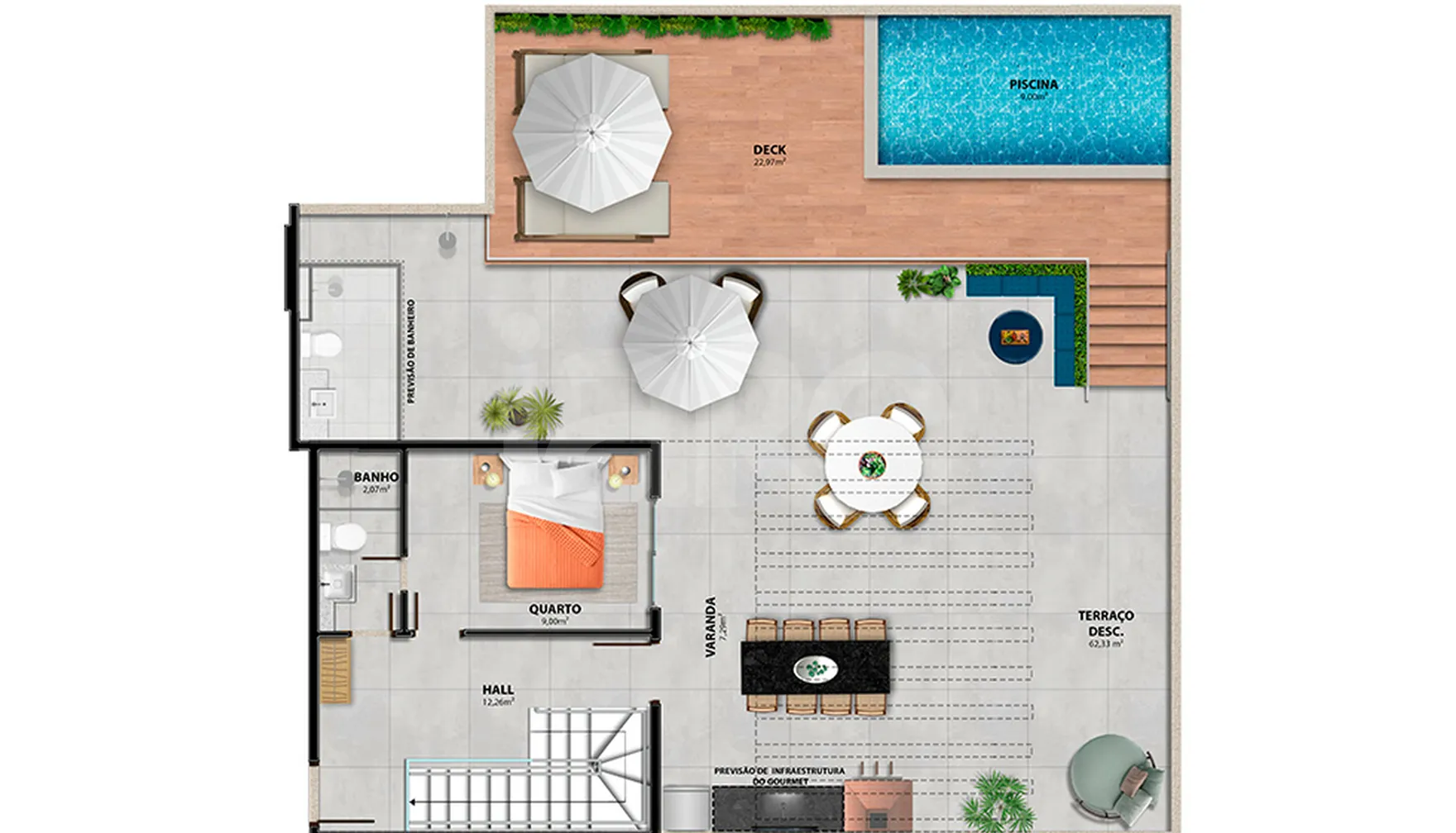 Planta — Cobertura Duplex 260,53 m²