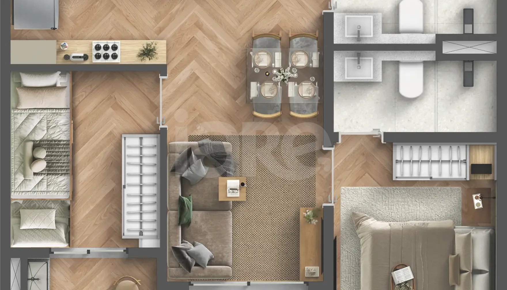 Planta — Apartamento 46 m²