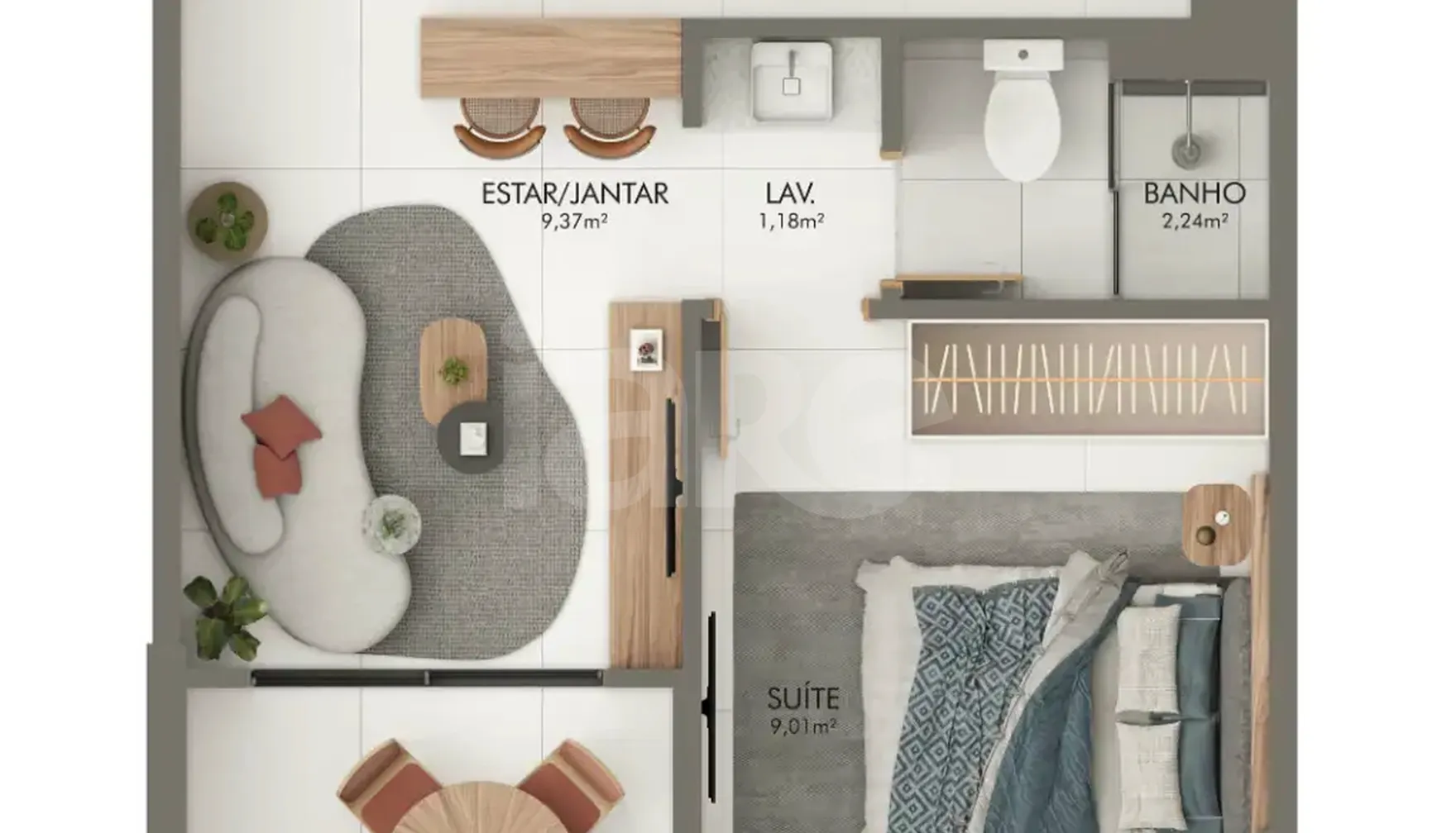 Planta — Apartamento 41,06 m²