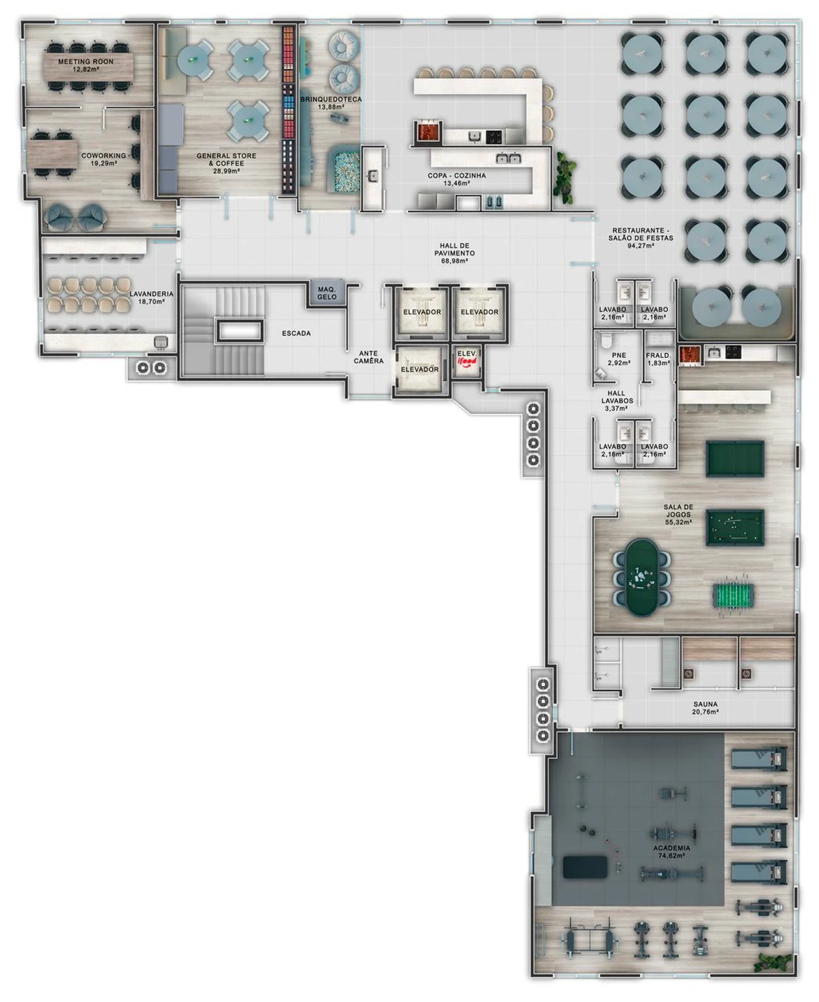 Planta — Pavimento lazer