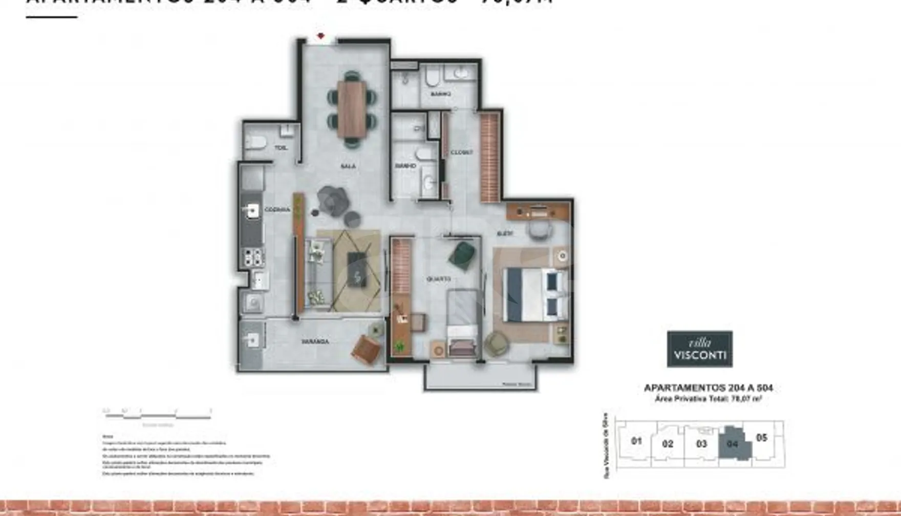 Planta — Apartamento 78,07 m²