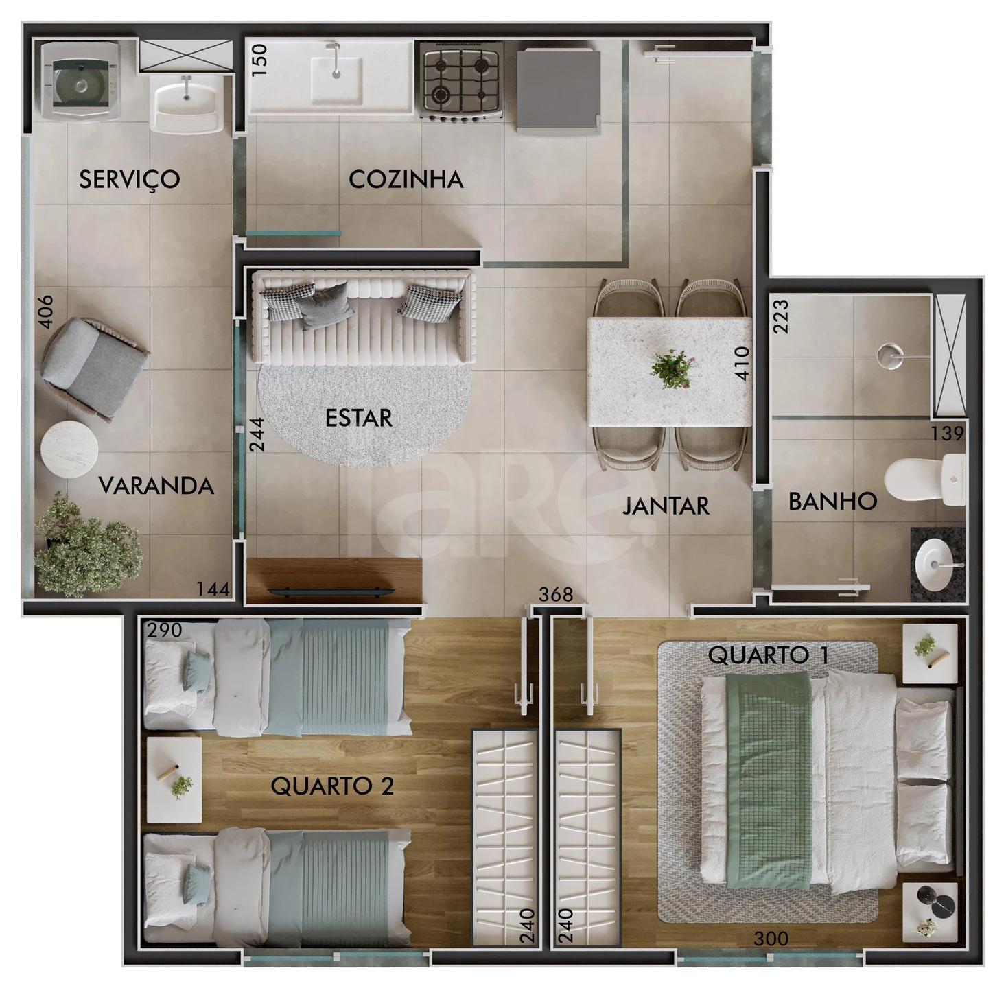 Planta — Apartamento 41,77 m²