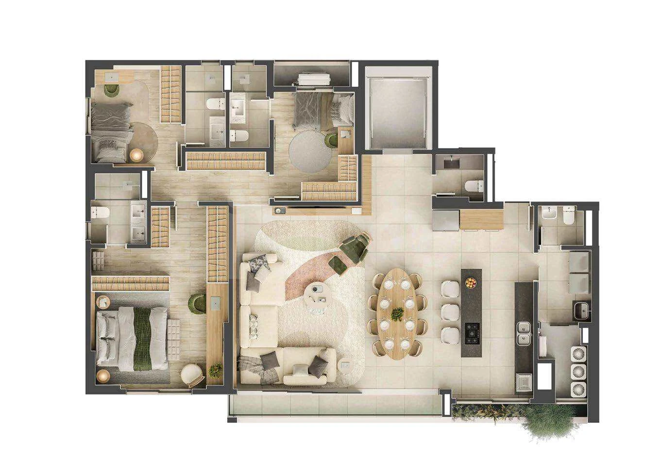 Planta — Apartamento 153,76 m²