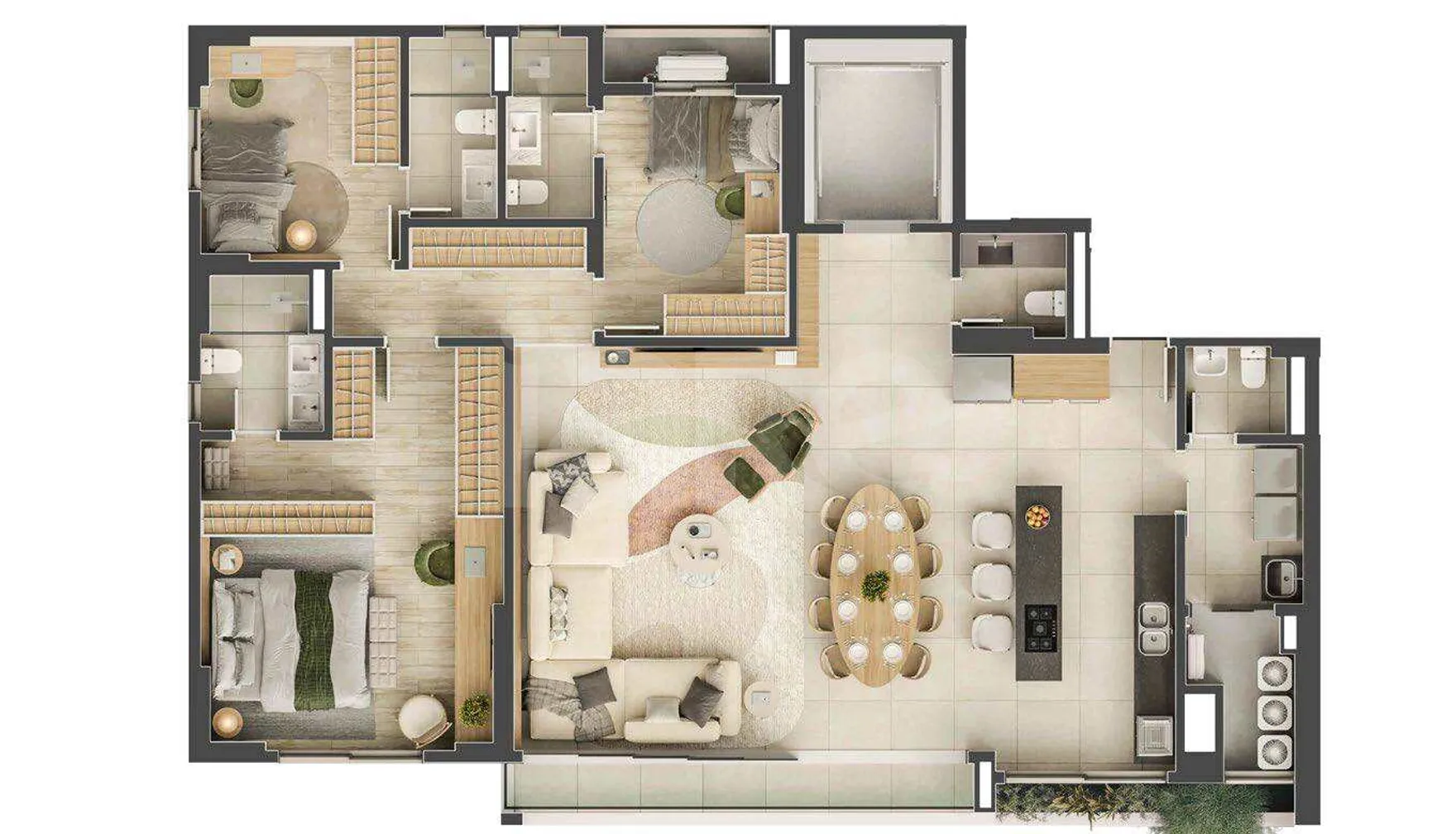 Planta — Apartamento 153,76 m²