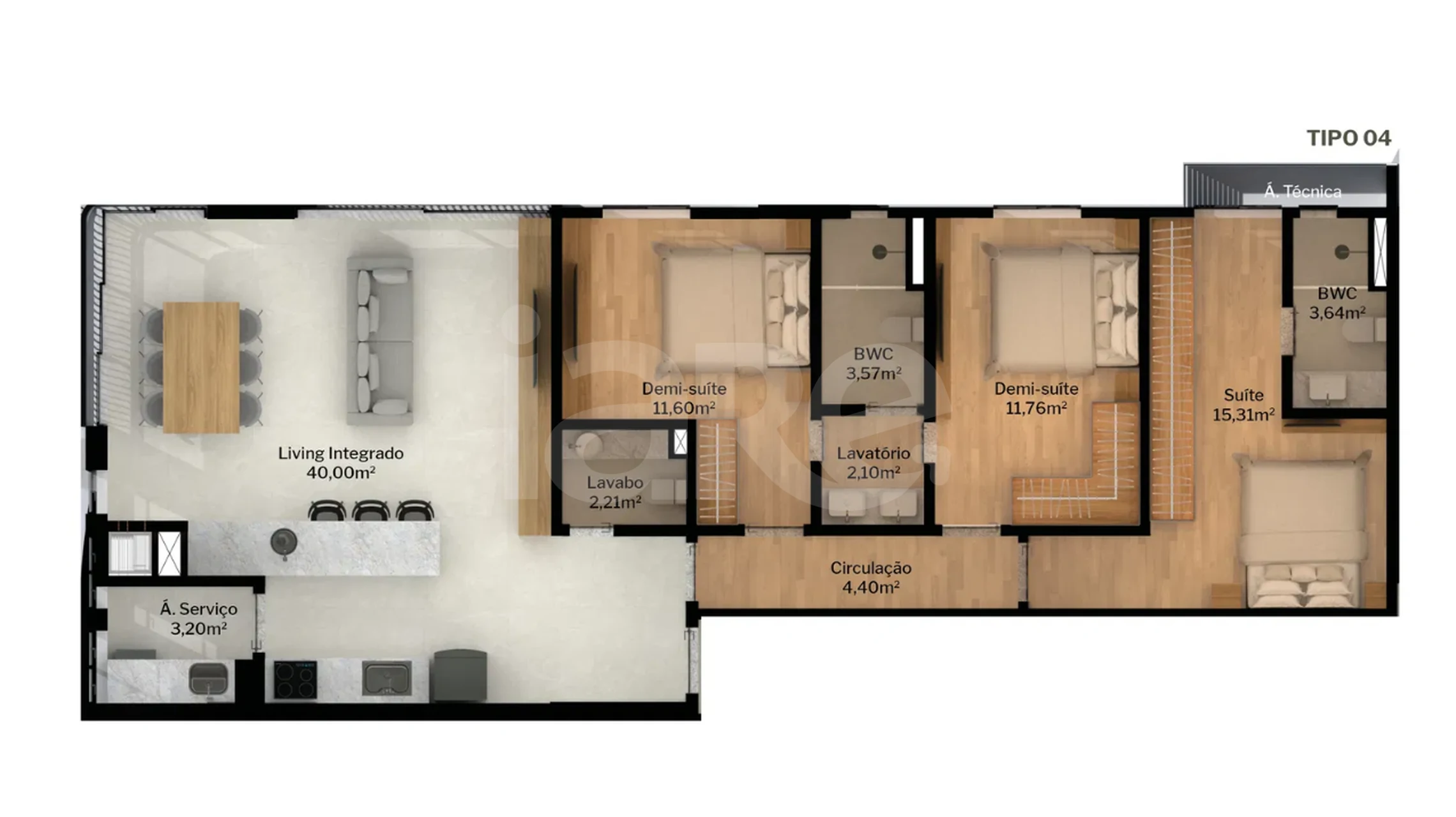 Planta — Apartamento 112 m²