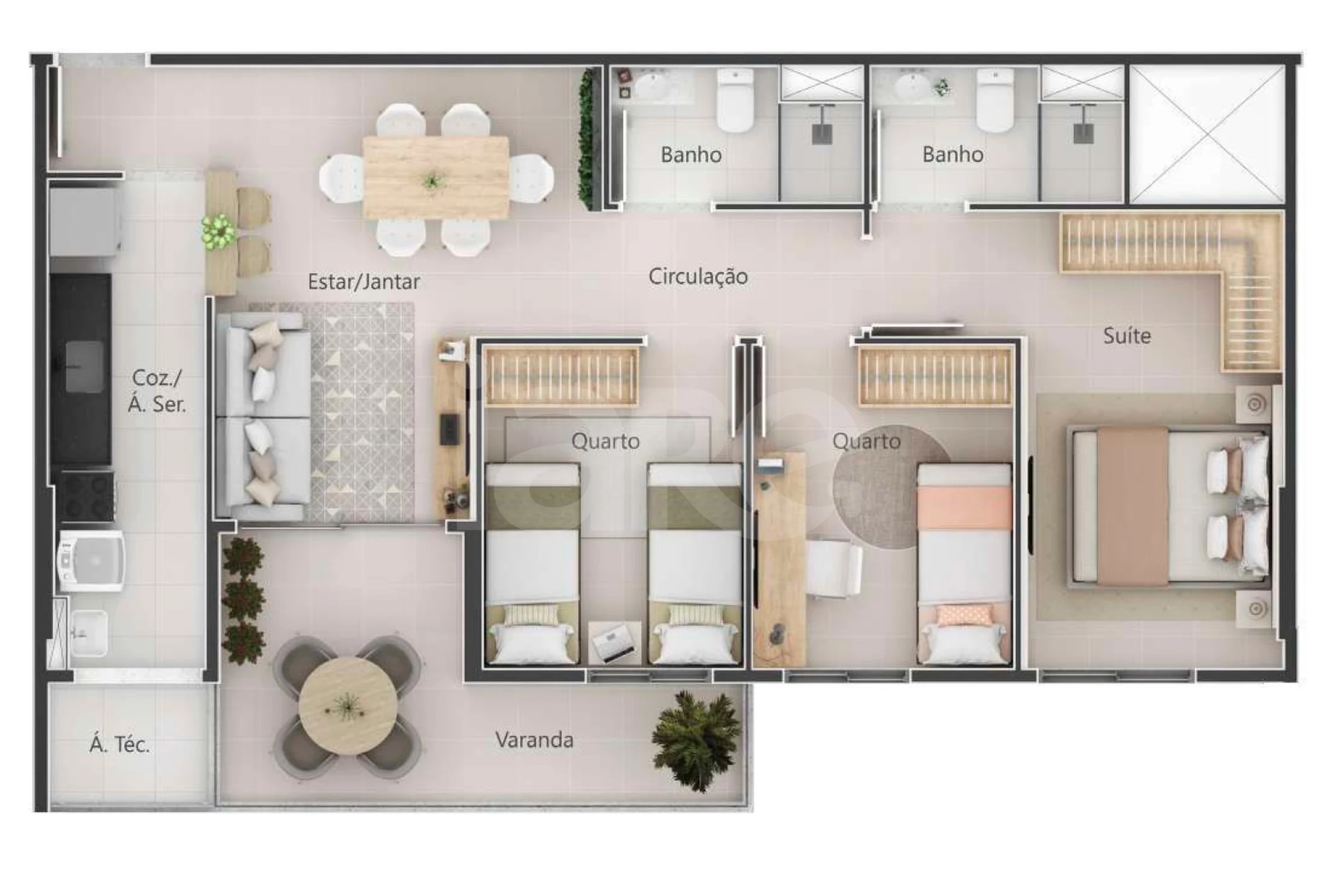 Planta — Apartamento 78,3 m²
