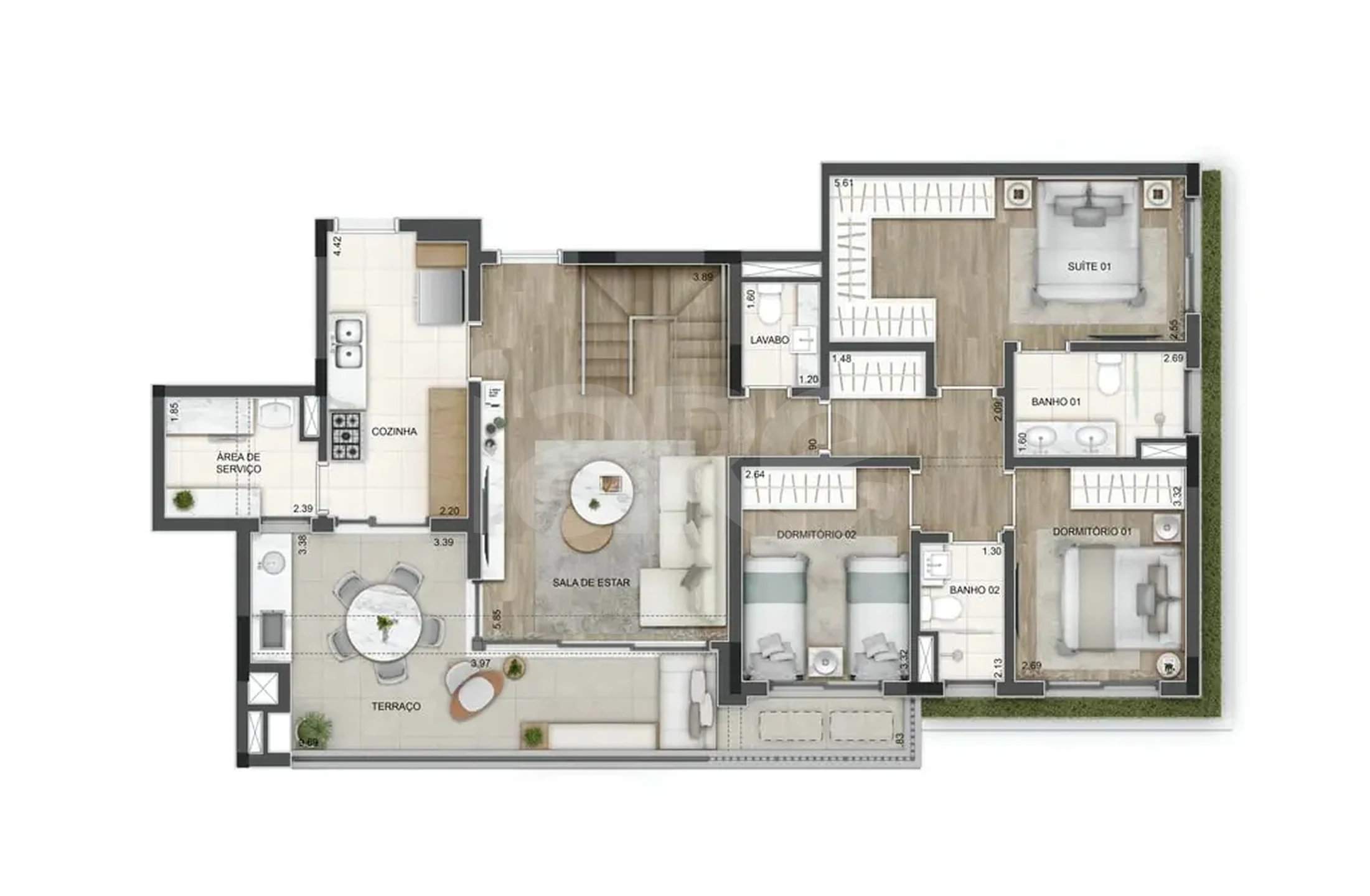 Planta — Cobertura Duplex 216,86 m²