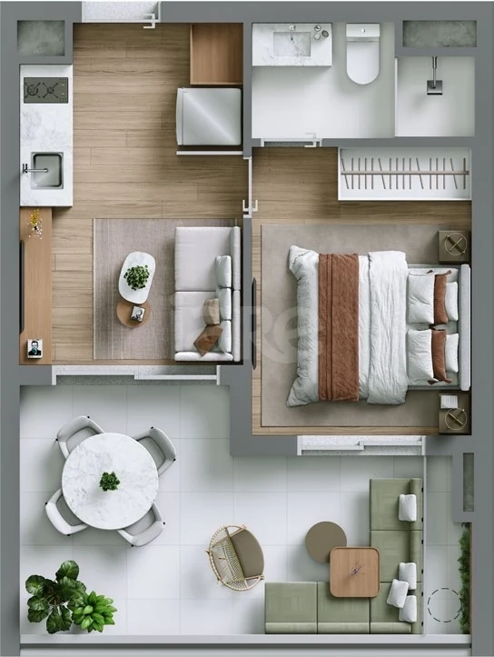 Planta — Apartamento 39,04 m²
