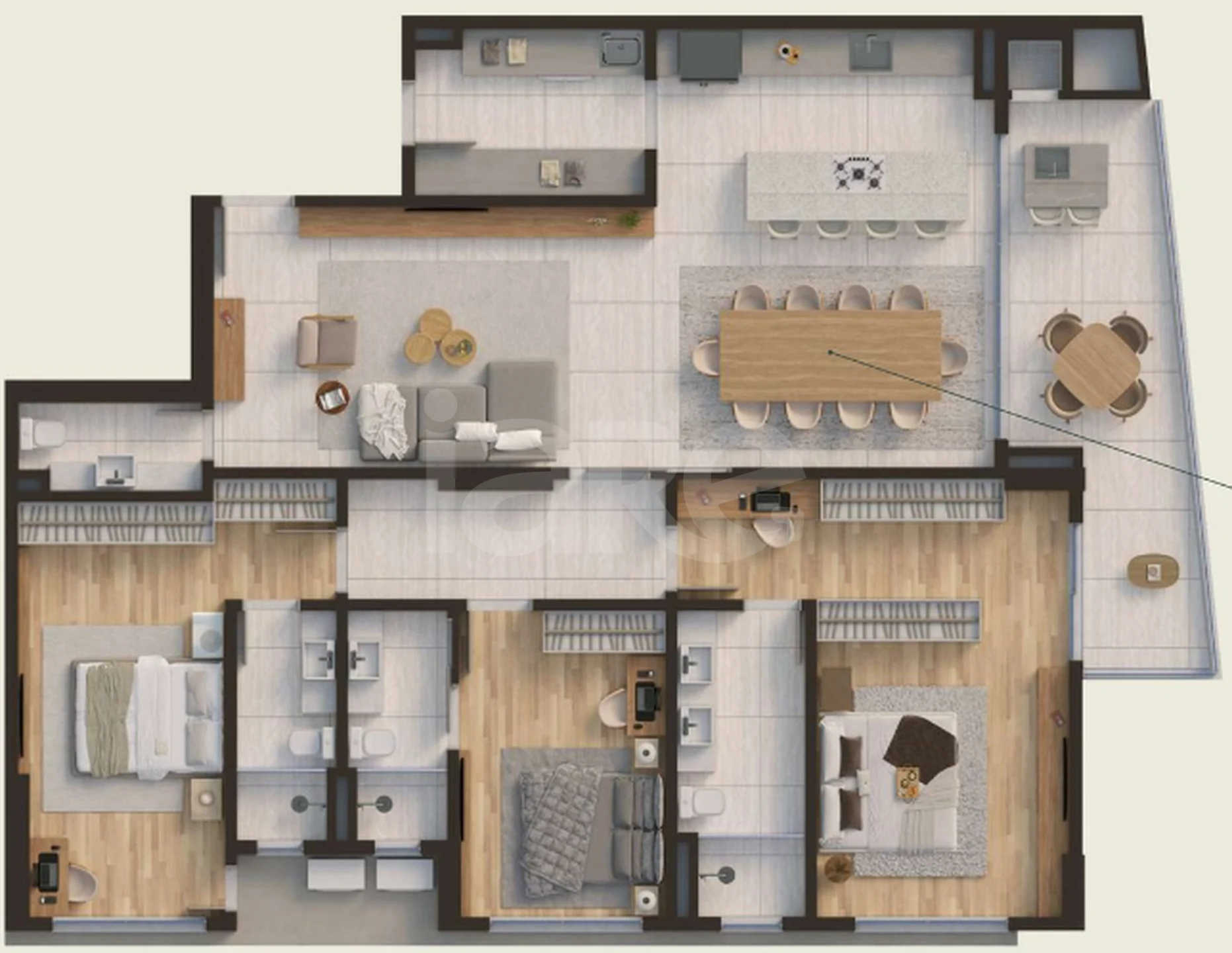 Planta — Apartamento 160 m²