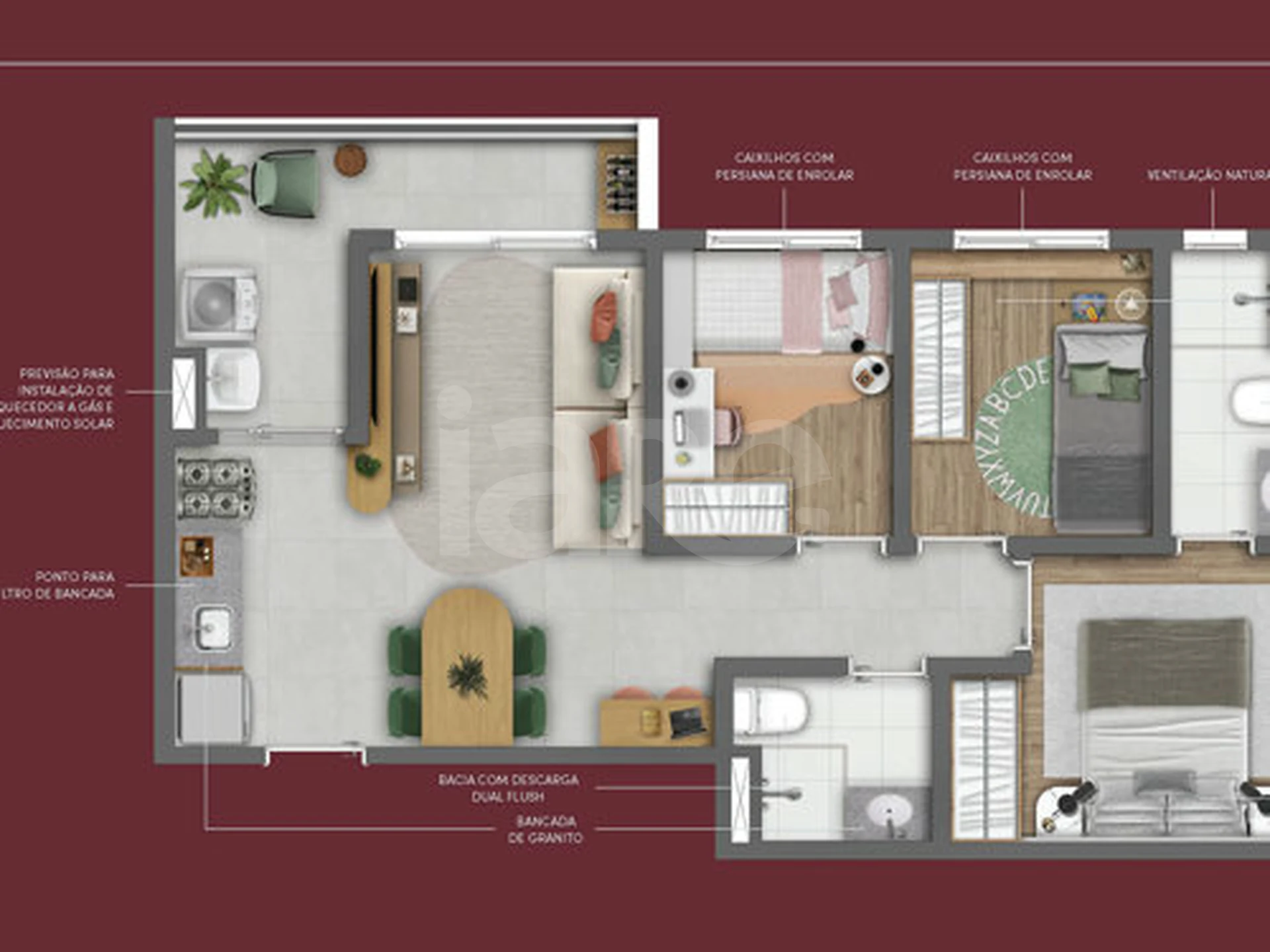Planta — Apartamento 54,34 m²