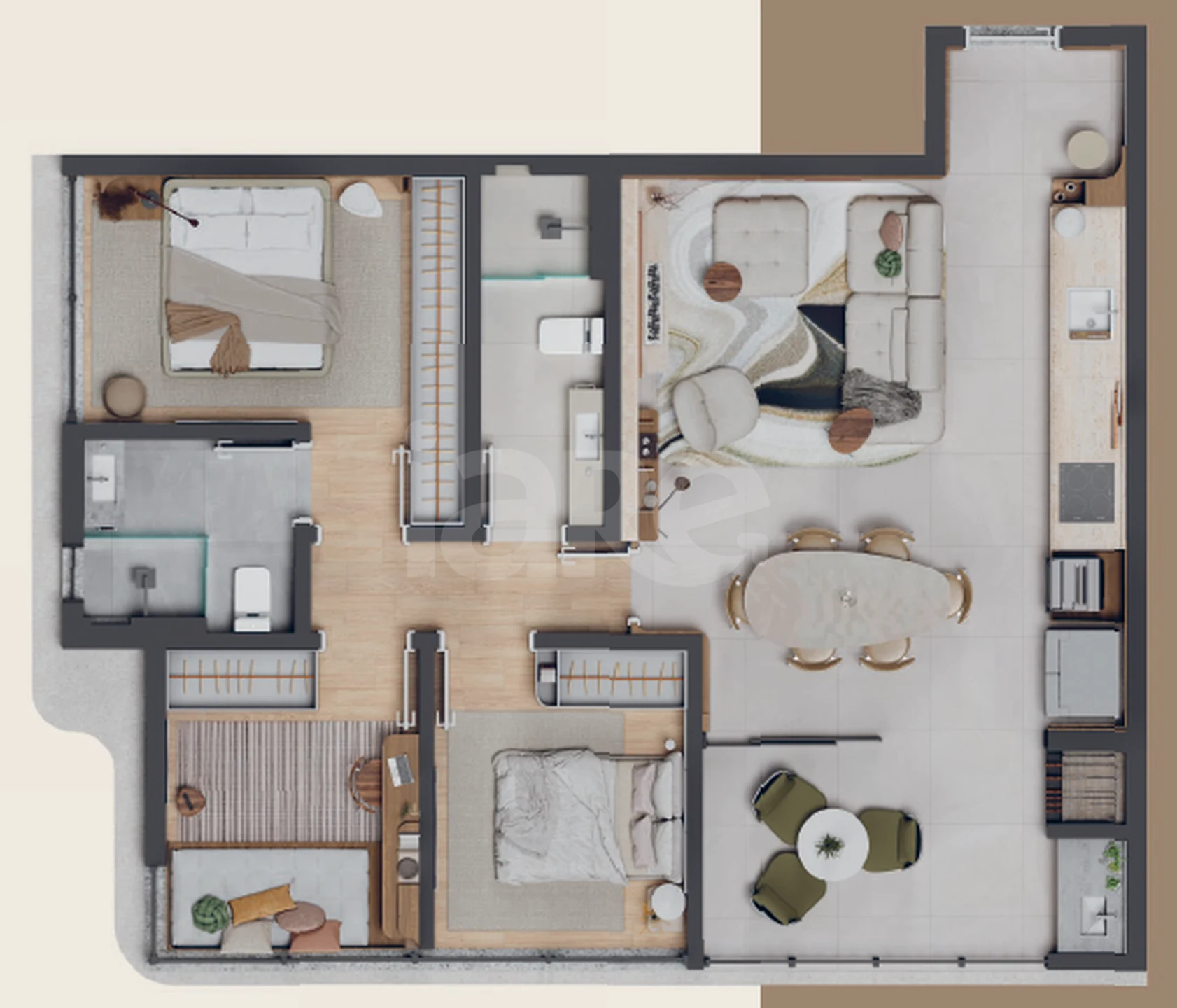 Planta — Apartamento 82,41 m²