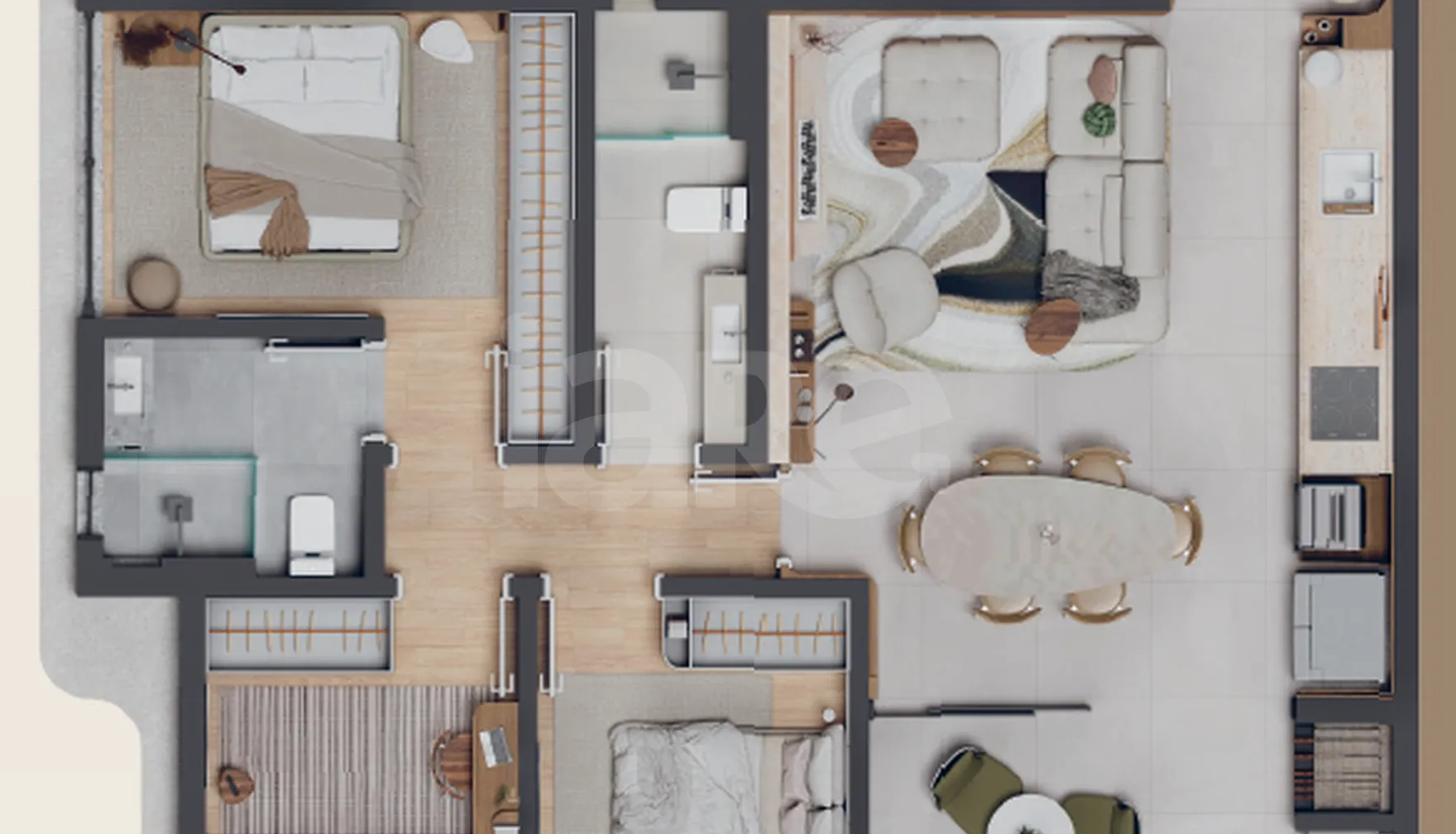 Planta — Apartamento 82,41 m²