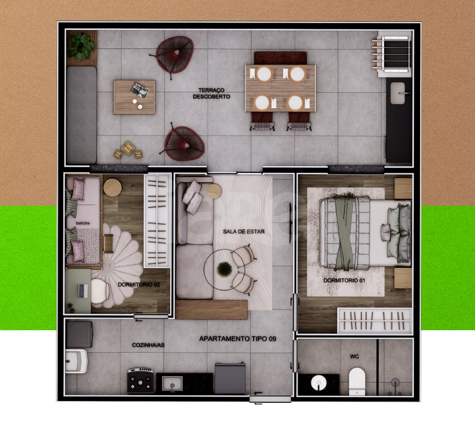 Planta — Garden 58,63 m²