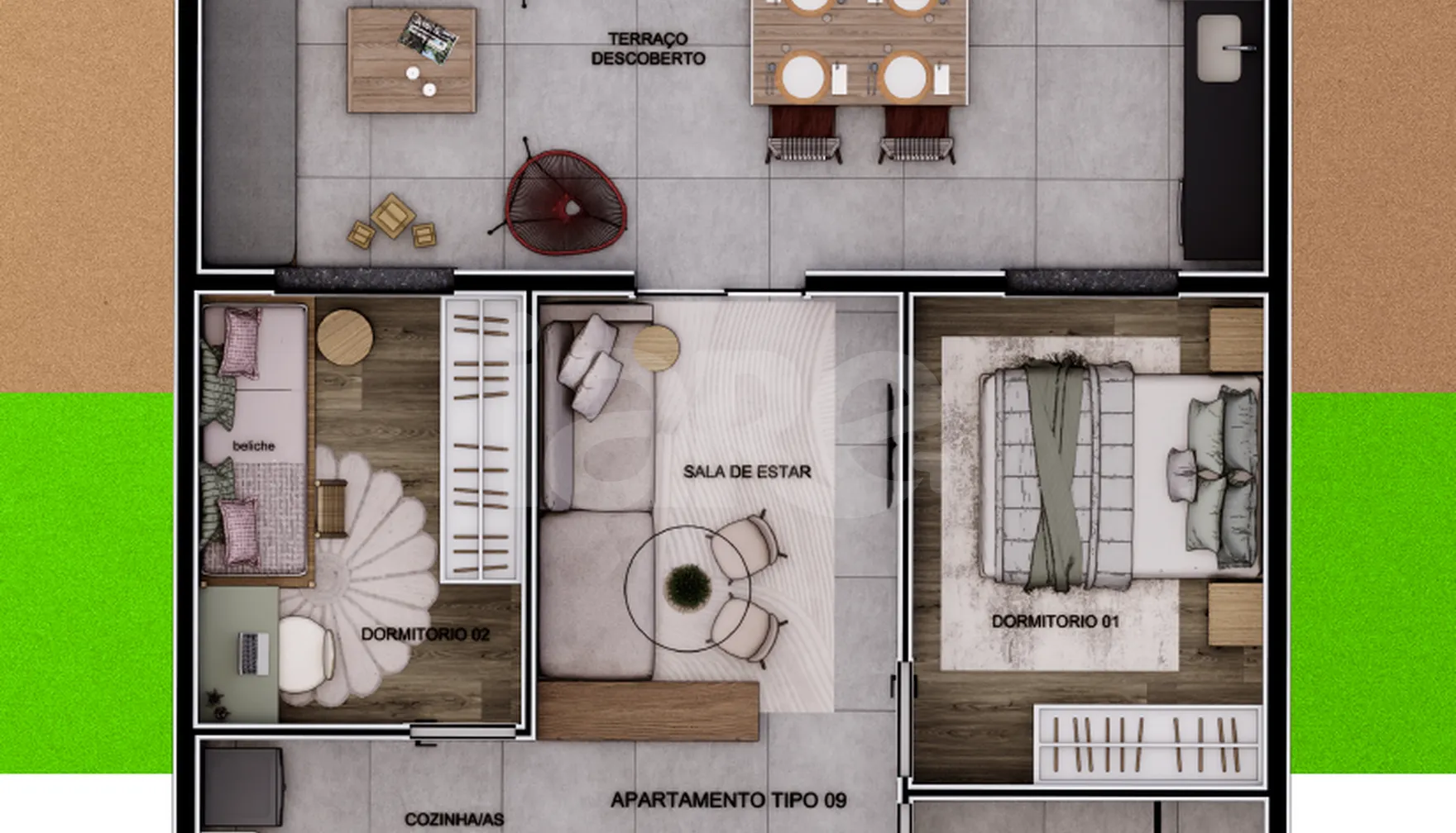 Planta — Garden 58,63 m²