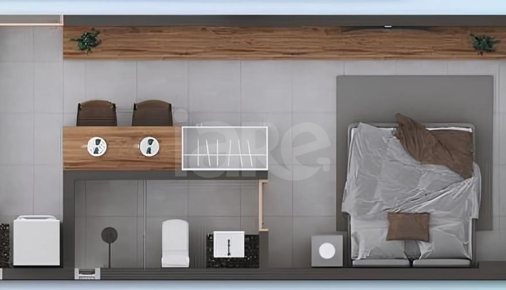 Planta — Studio 33,4 m²