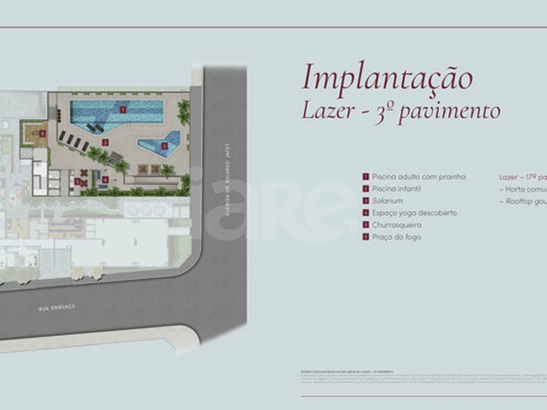 Planta — Implantação do 3º pavimento